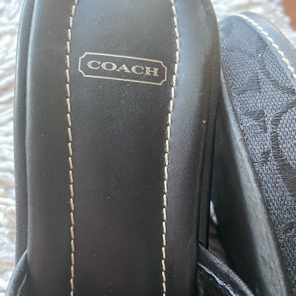 Coach “Connie” black/black fabric platform monogram sandals size: 6 - Picture 5 of 6
